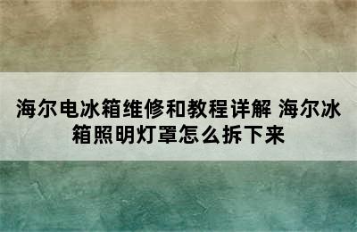 海尔电冰箱维修和教程详解 海尔冰箱照明灯罩怎么拆下来